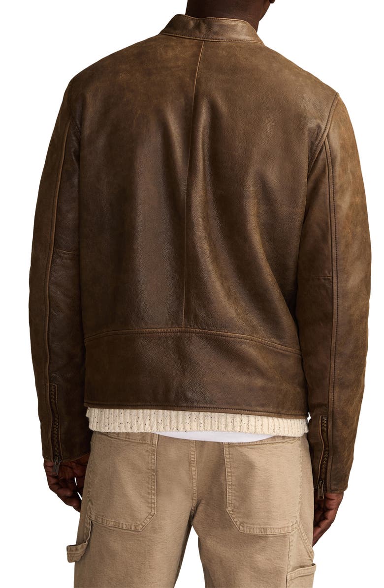 Lucky Brand Bonneville Washed Leather Jacket, Alternate, color, Timber Brown