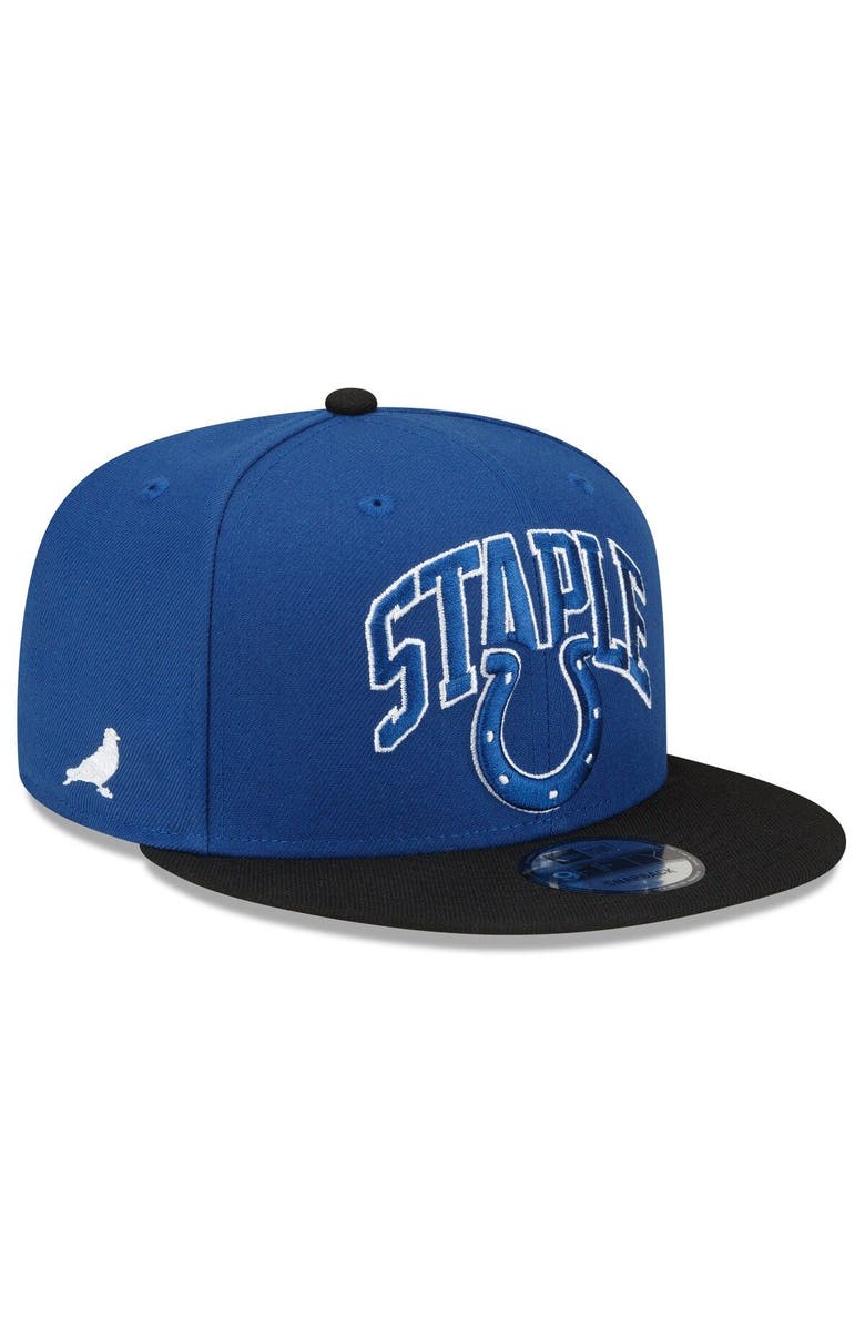 New Era x Staple Men's New Era Royal/White Indianapolis Colts NFL x Staple Collection 9FIFTY Snapback Adjustable Hat, Main, color, 