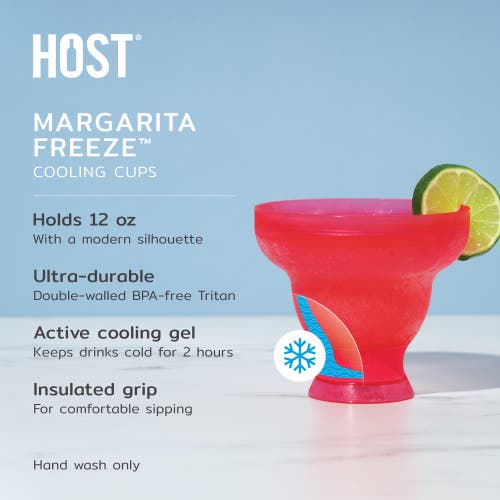Host Margarita Freeze Cooling Cup Set Of 2 In Punch Pink