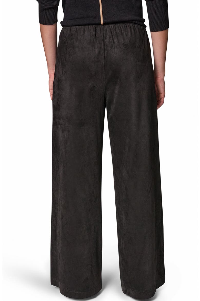 Microsuede Mid Rise Wide Leg Pants, Alternate, color, BLACK