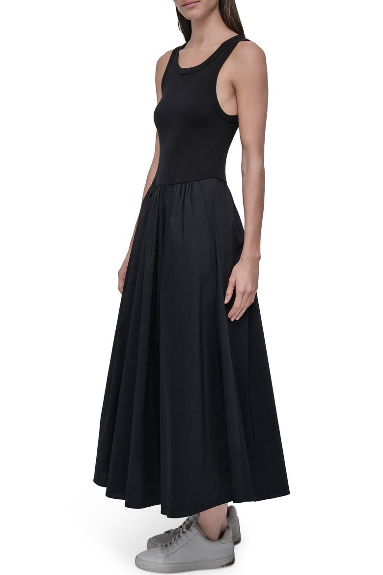Mixed Media Maxi Dress, Alternate, color, BLACK