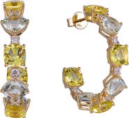Kahn High Jewelry Green Amethyst & Lemon Quartz Earrings with Diamonds