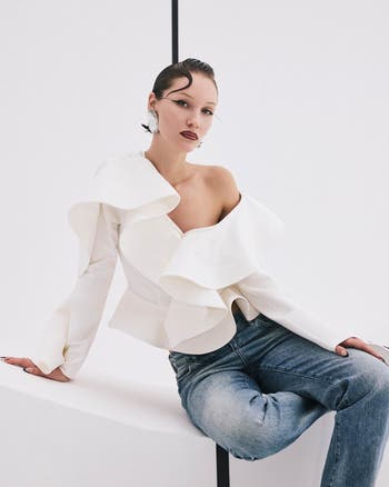 THEO The Label Gaia Ruffle Shoulder V-Neck Top | Nordstrom THEO The Label Gaia Ruffle Shoulder V-Neck Top | Nordstrom