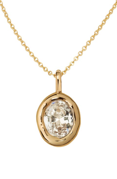 Tova Bezel Set Organic Charm Necklace