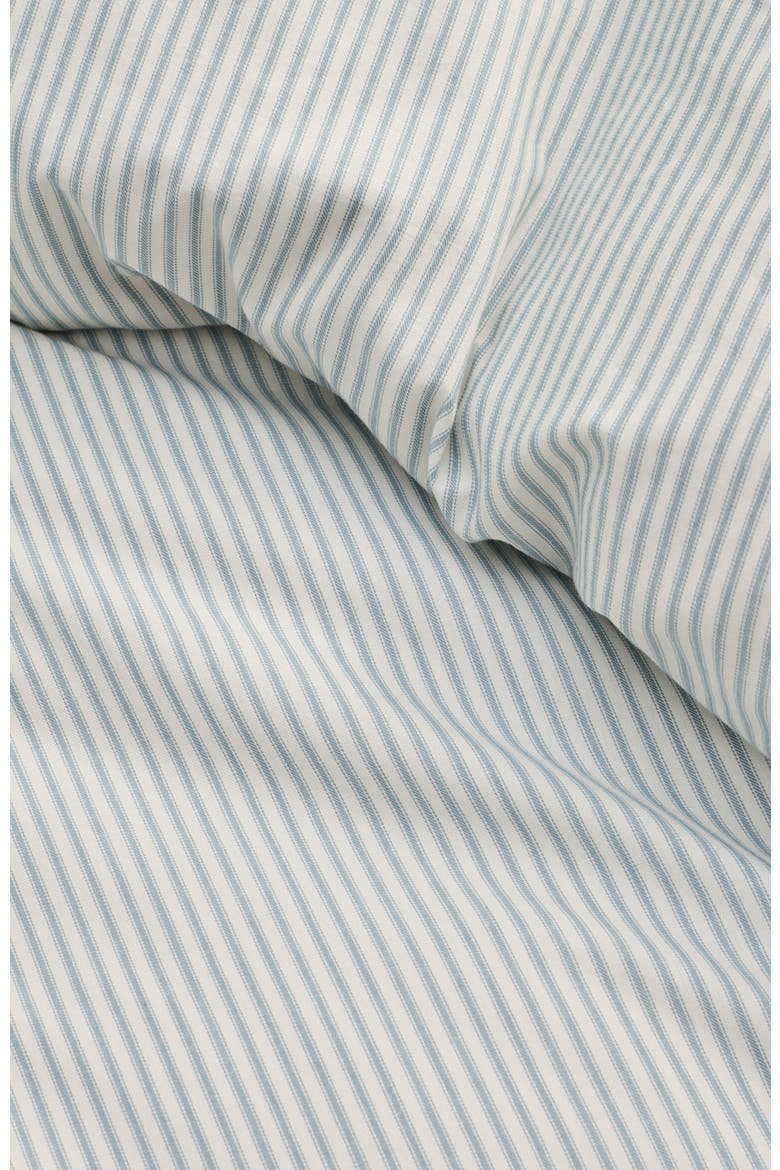 Ticking Stripe Soft Cotton Twill Duvet Cover Sets, Alternate, color, Blue