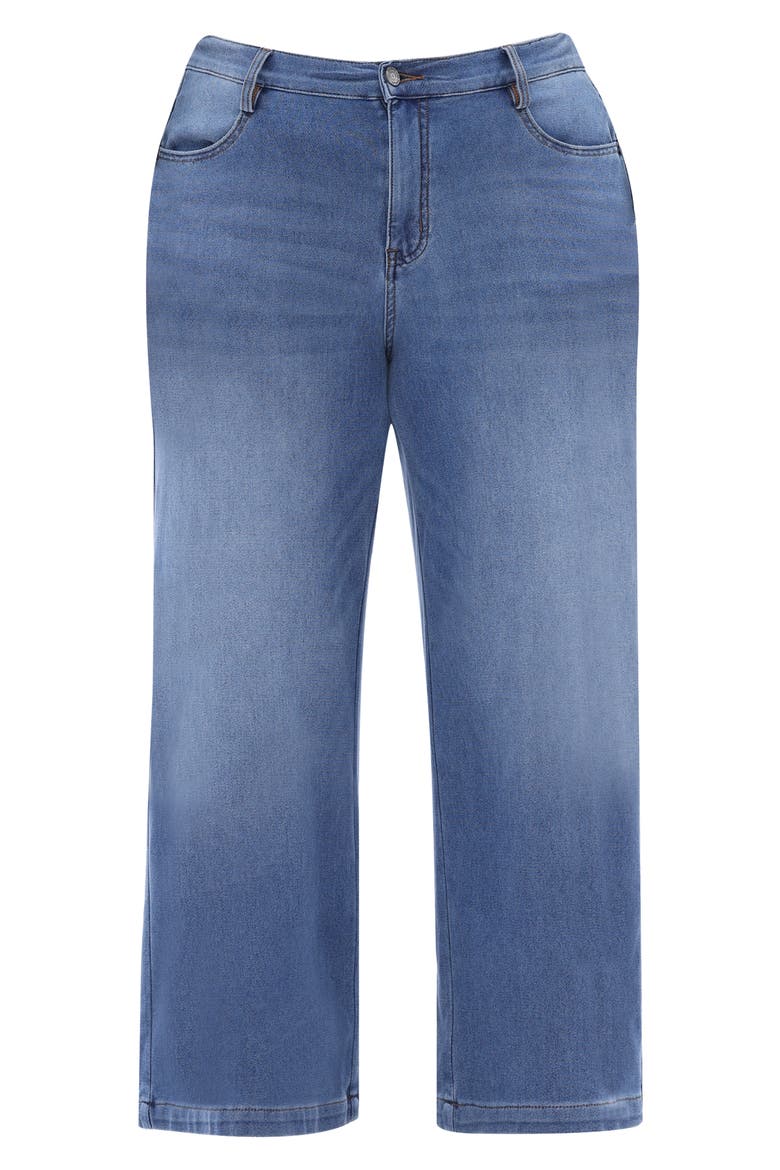 High Waist Wide Leg Jeans, Alternate, color, BLUEBELL