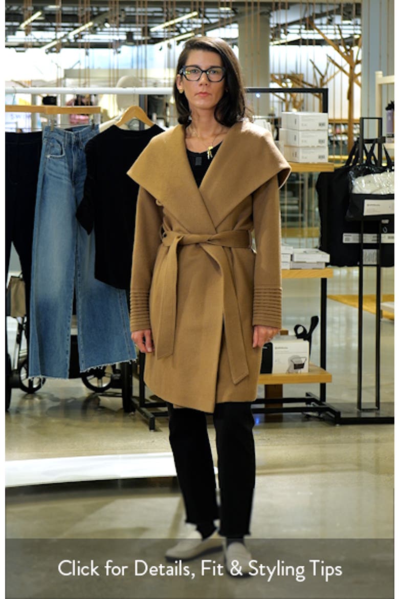 Hooded Alpaca & Wool Wrap Coat video