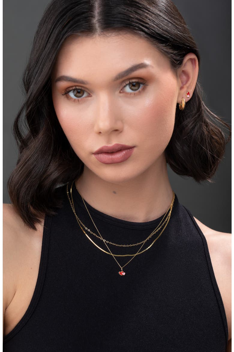 BLG 14K Gold Heart Duo Pendant Necklace (Nordstrom Exclusive), Alternate, color, 14K YELLOW GOLD
