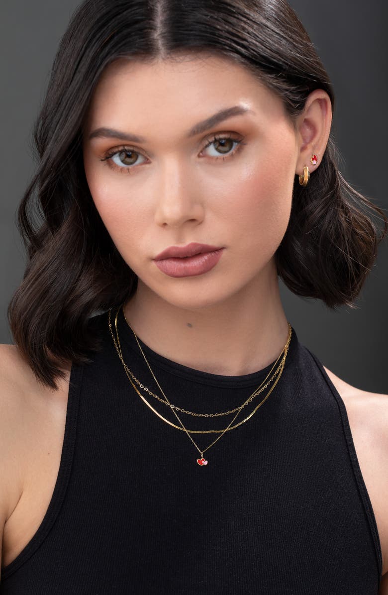 Bony Levy BLG 14K Gold Heart Duo Pendant Necklace, Alternate, color, 14K Yellow Gold