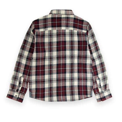 Sovereign Code Redwood Button Down Shirt In Dk Red/luke Plaid