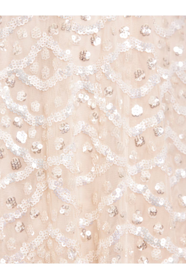 Deco Dot Gloss Ankle Gown, Alternate, color, Cream