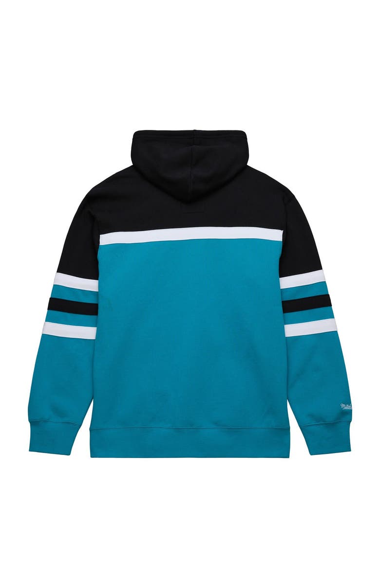 Mitchell & Ness Men's Mitchell & Ness Teal/Black Charlotte Hornets Head Coach Pullover Hoodie, Alternate, color,
