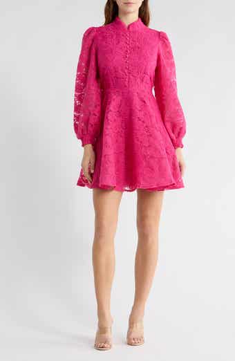 Love By Design Amber Long Sleeve Lace Fit & Flare Dress