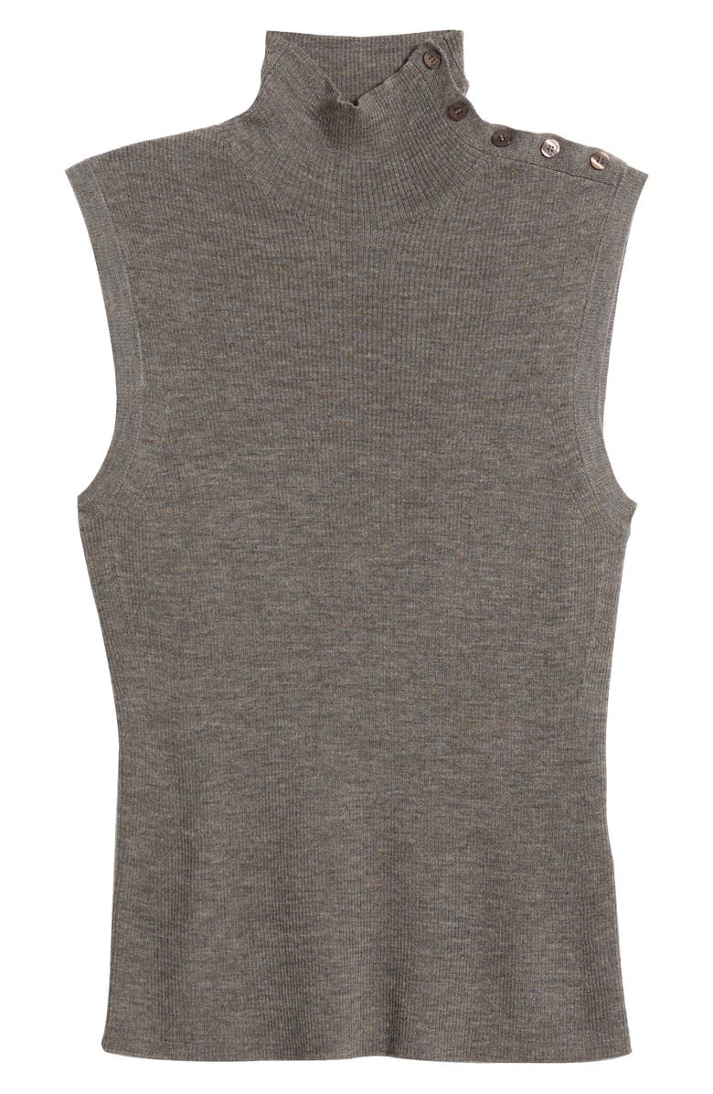 BOSS Fermesi Sleeveless Mock Neck Sweater, Alternate, color, Walnut Ash Melange