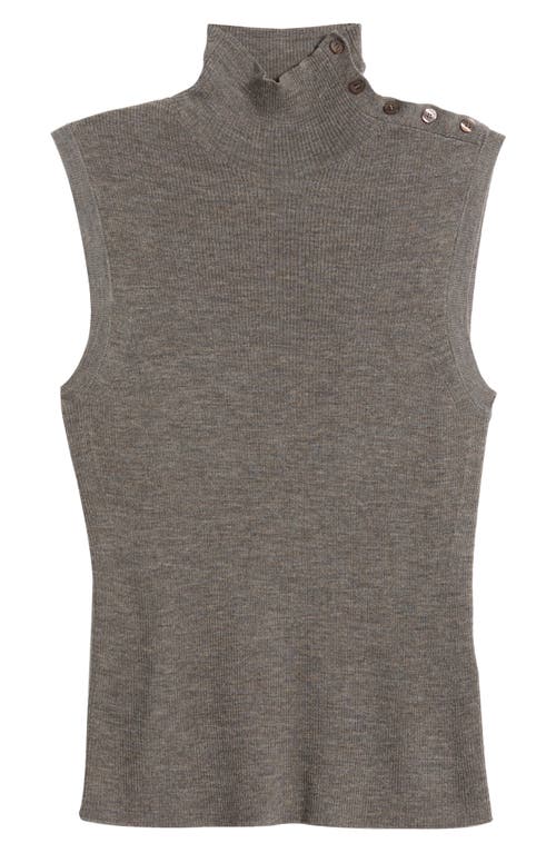 Hugo Boss Boss Fermesi Sleeveless Mock Neck Sweater In Gray