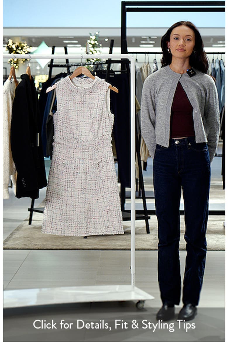 Roll Neck Sleeveless Tweed Dress video