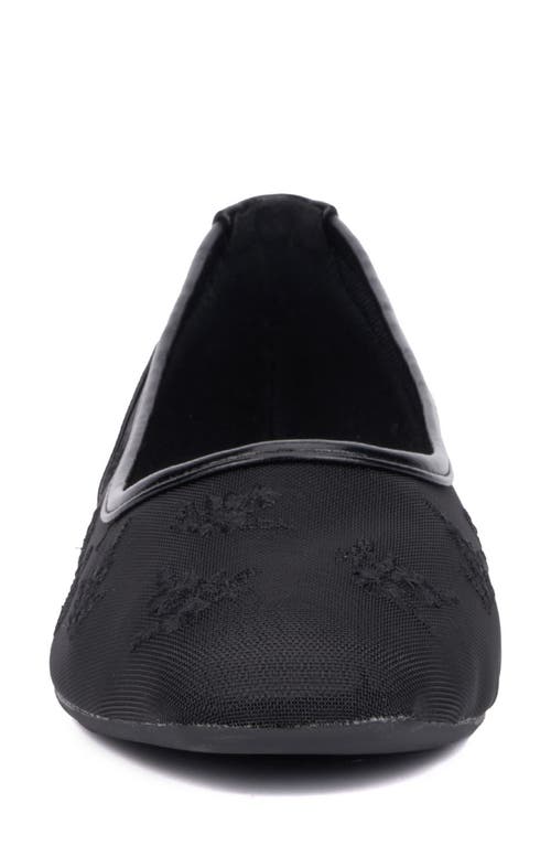 New York And Company Elisabette Mesh Flat In Black/black