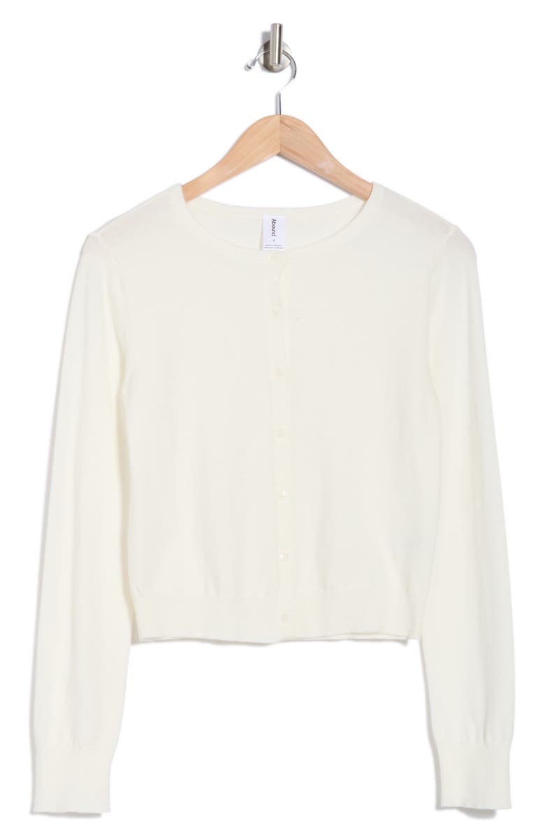 Abound Crew Neck Cardigan, Alternate, color, Ivory