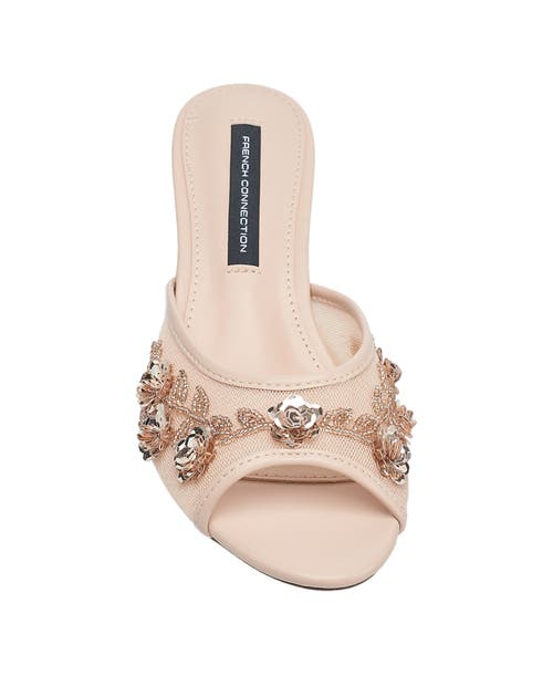 French Connection Ritz Mesh Kitten Heel In Nude