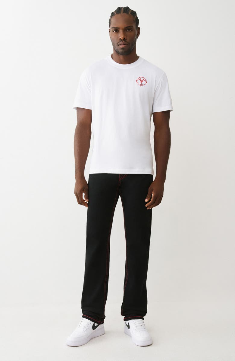 True Religion Ricky Big T Flap Straight Leg Jeans, Alternate, color, Rinse Black