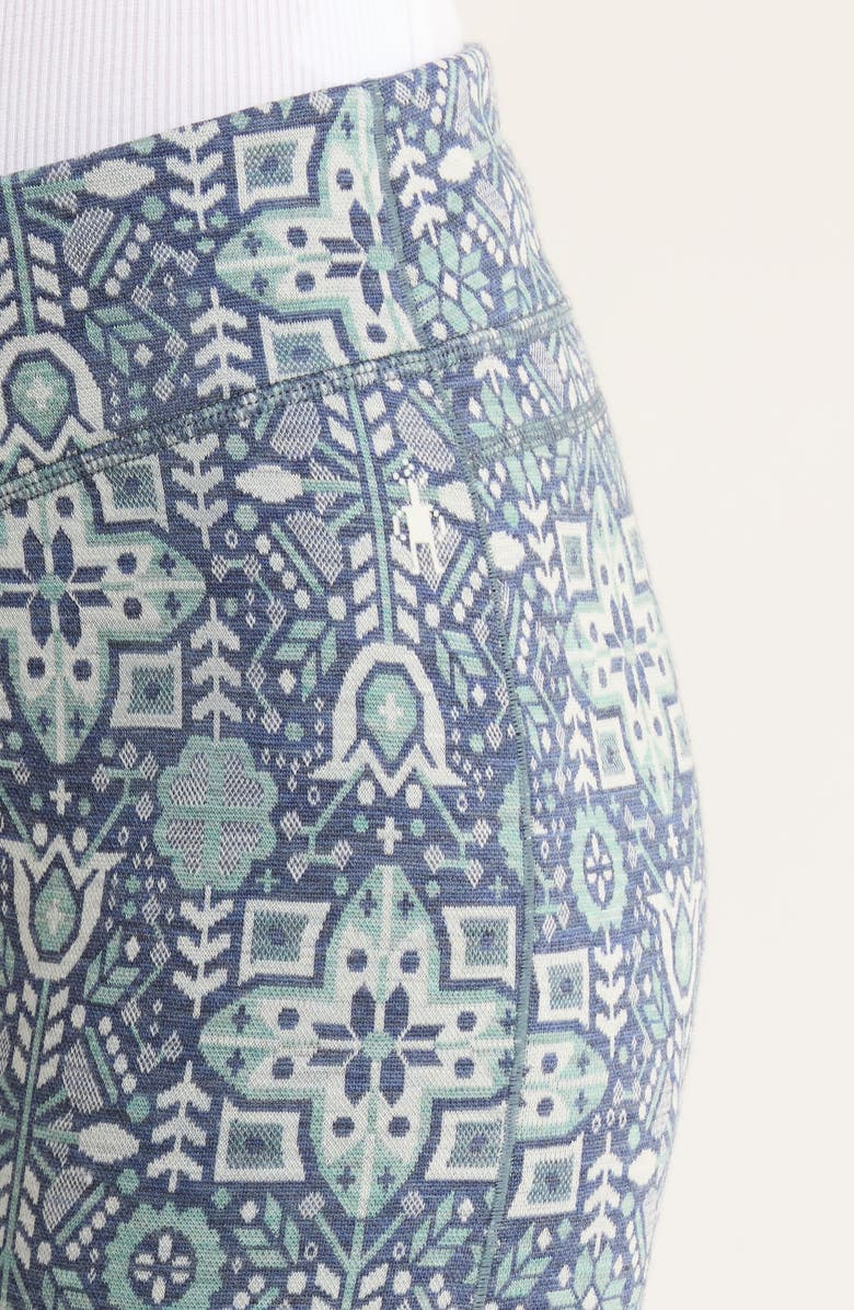 Smartwool Classic Merino Wool Thermal Leggings, Alternate, color, Nightfall Deco Flora