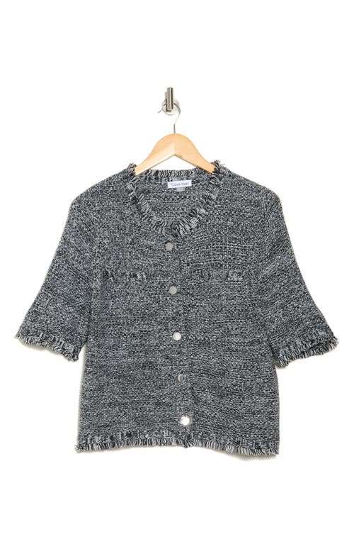 CALVIN KLEIN CALVIN KLEIN FRINGE BUTTON SWEATER 