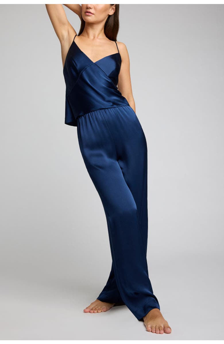 Negative Underwear Eclipse Washable Silk Track Pant, Main, color, Navy