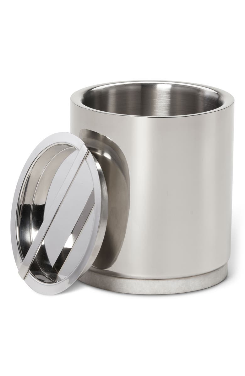 ROSELLI TRADING COMPANY Roman Stainless Steel & Marble Bar Ice Bucket, Alternate, color, Silver