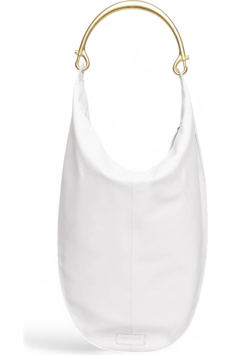 Walter Baker Luna Frame Handle Leather Hobo Bag, Main, color, Bright White