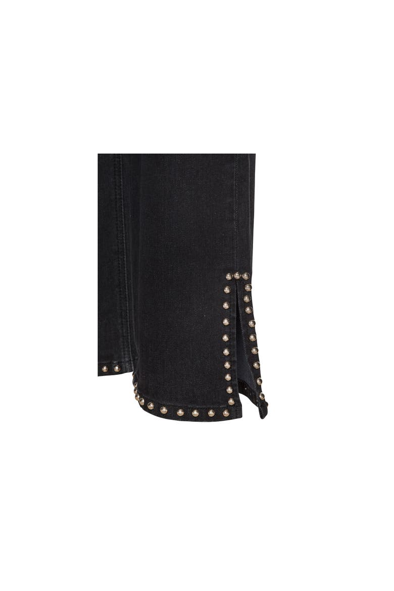 Embellished Split Hem Jeans, Alternate, color, Black Wash