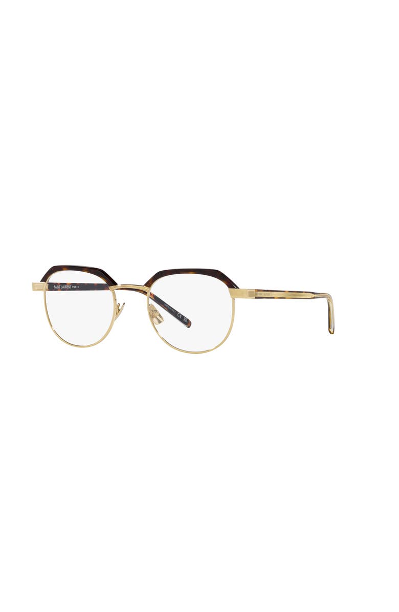 Saint Laurent 50mm Round optical glasses, Main, color, Tortoise