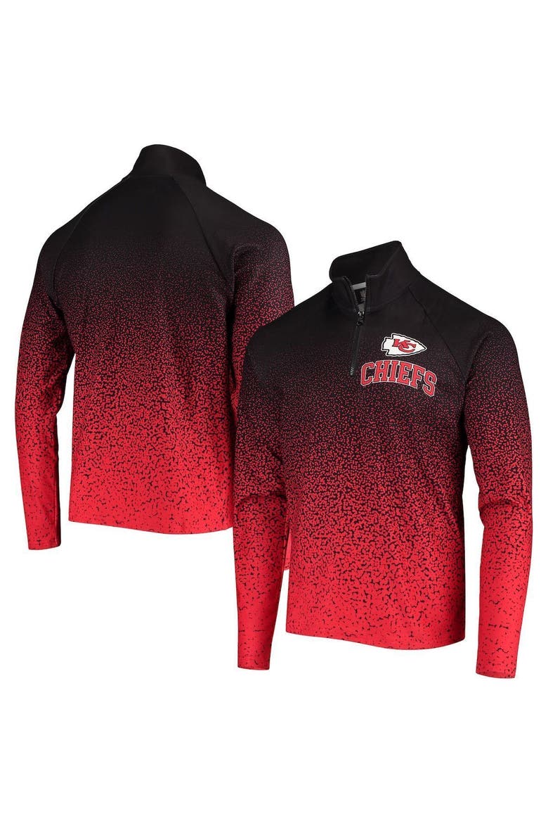Men's FOCO Black/Red Kansas City Chiefs Gradient Raglan Quarter-Zip Jacket, Main, color, Black