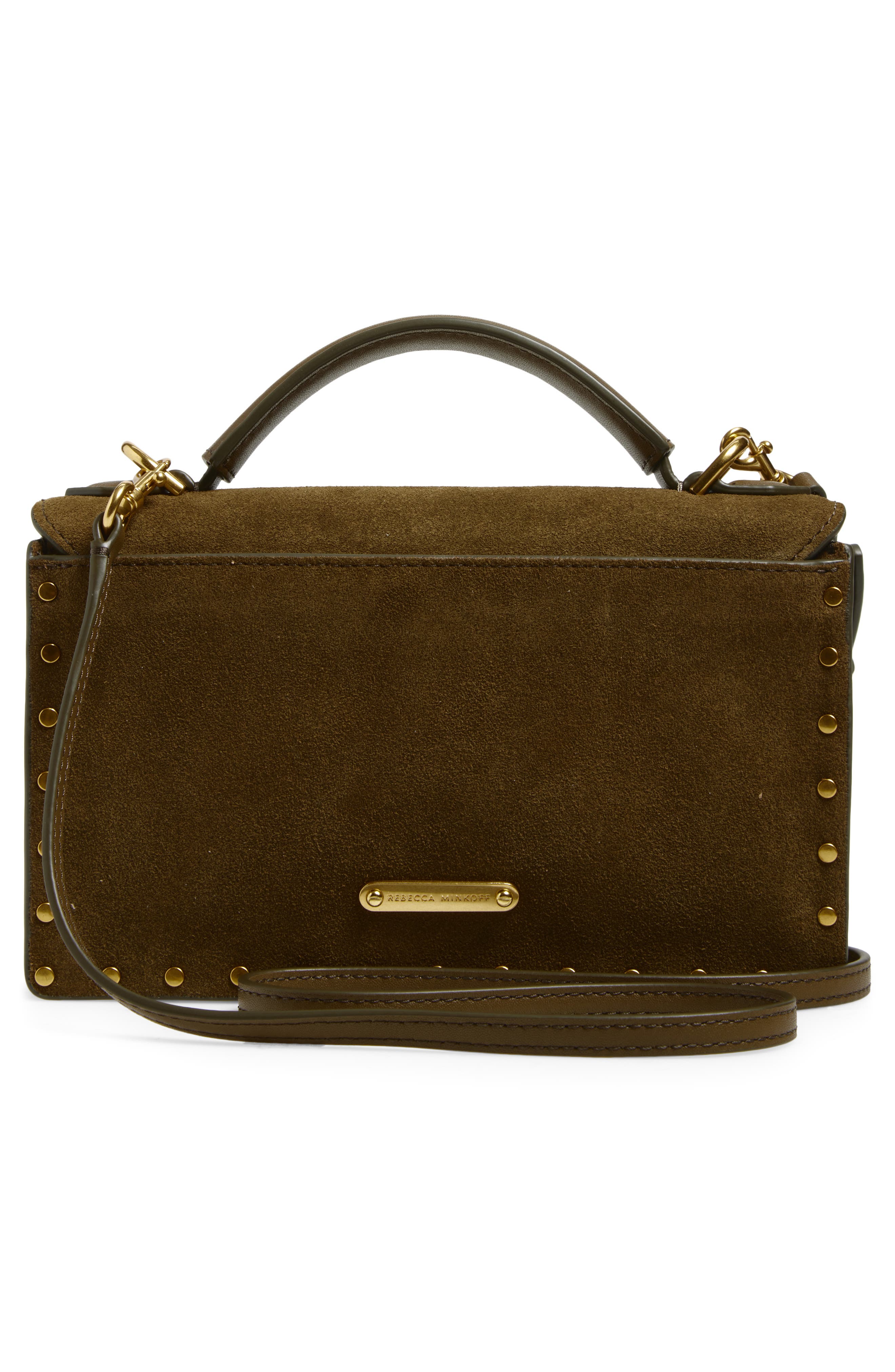 Rebecca Minkoff Darren Suede Crossbody Bag, Alternate, color, Jungle