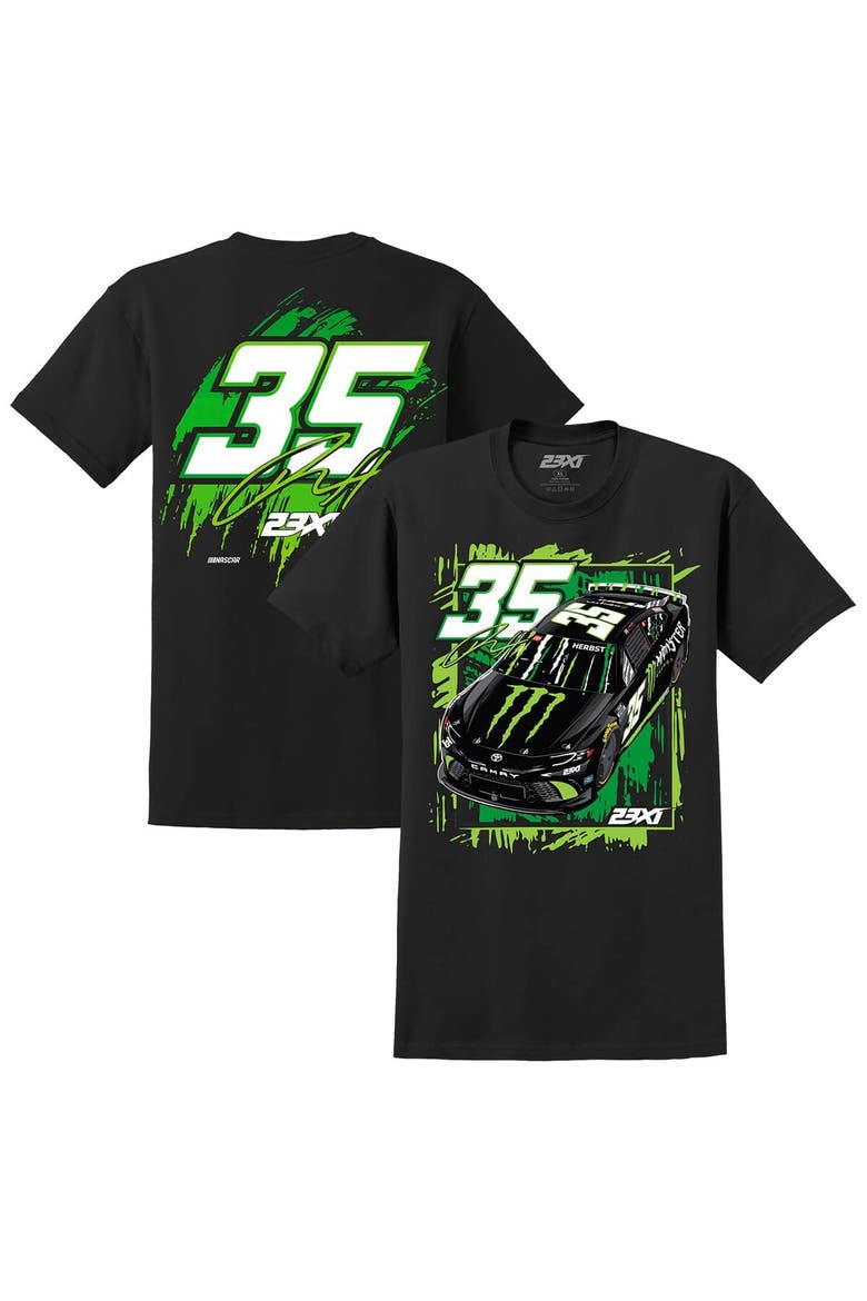 Men's 23XI Racing Black Riley Herbst Monster Energy Car T-Shirt, Main, color, Black