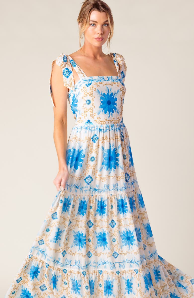 FLYING TOMATO Shoulder Tie Maxi Dress, Alternate, color,