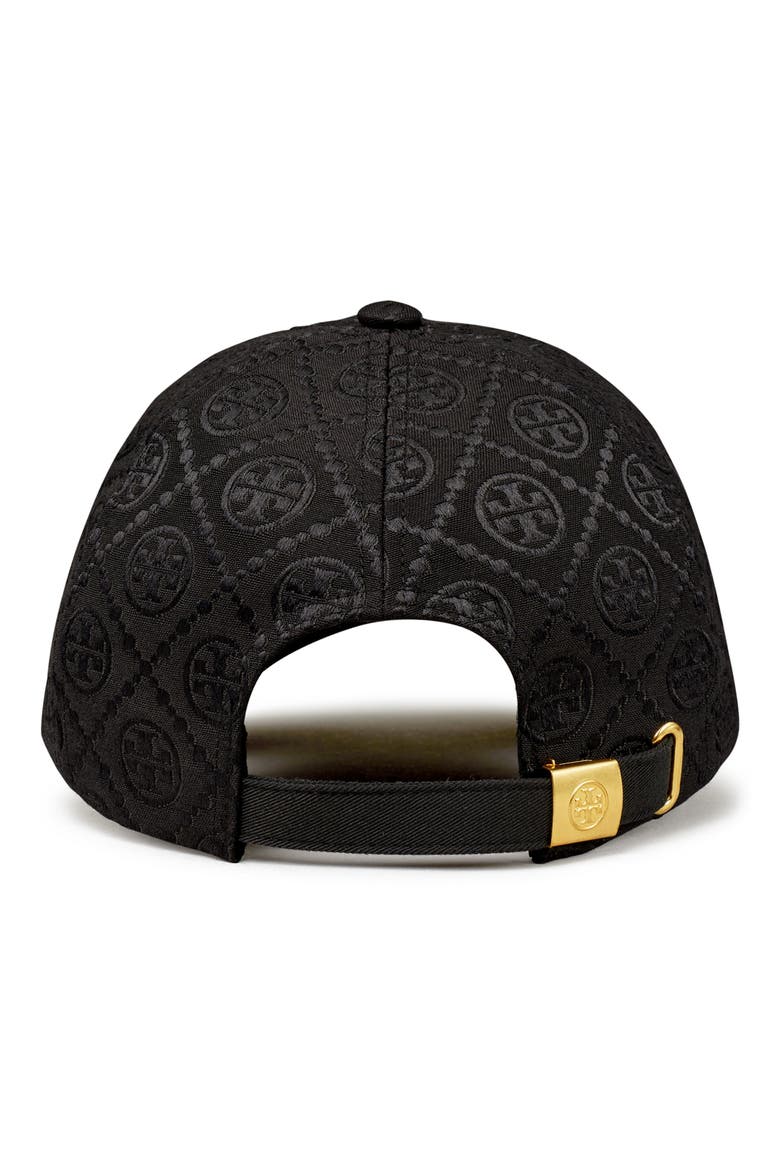 T Monogram Baseball Cap, Alternate, color, BLACK
