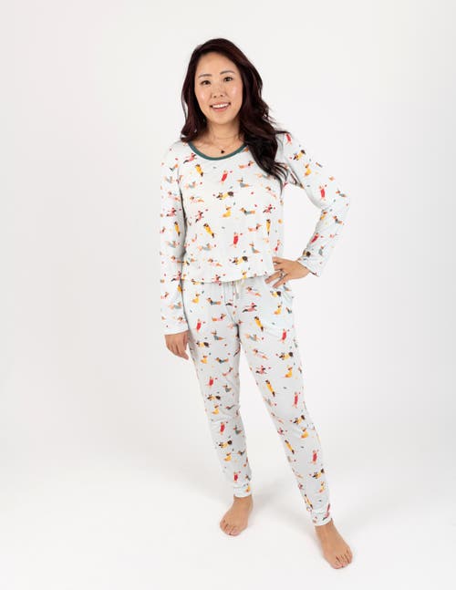 Leveret Viscose Matching Family Holiday Pajamas, Reindeer & Polar Bear Prints In White