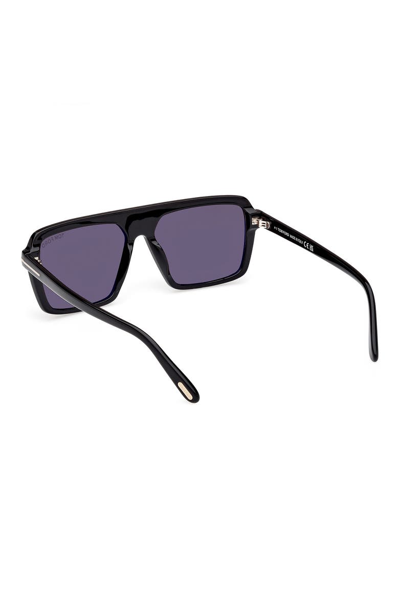 Vincent 56mm Pilot Sunglasses, Alternate, color, SHINY BLACK/ ECO/ SMOKE LENSES