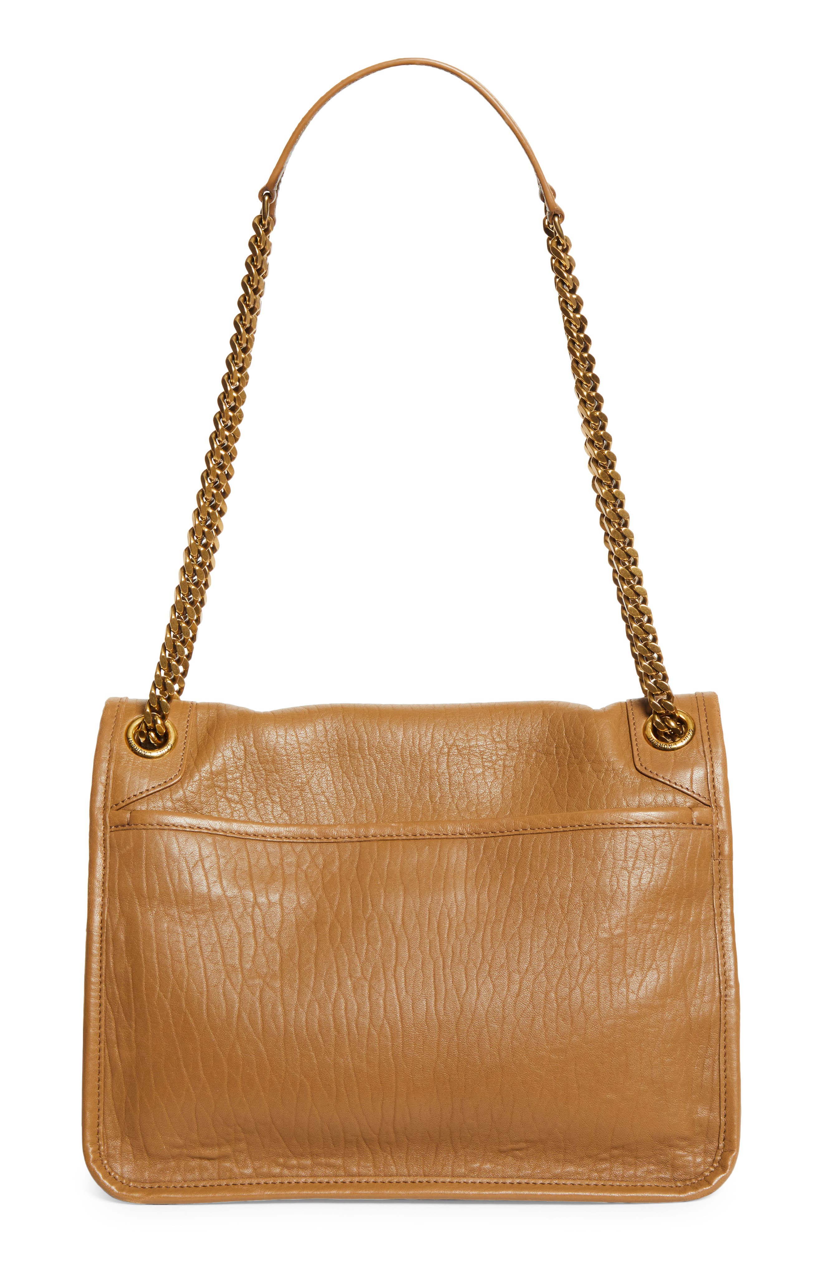 Saint Laurent Medium Niki Leather Shoulder Bag, Alternate, color, Dark Cork