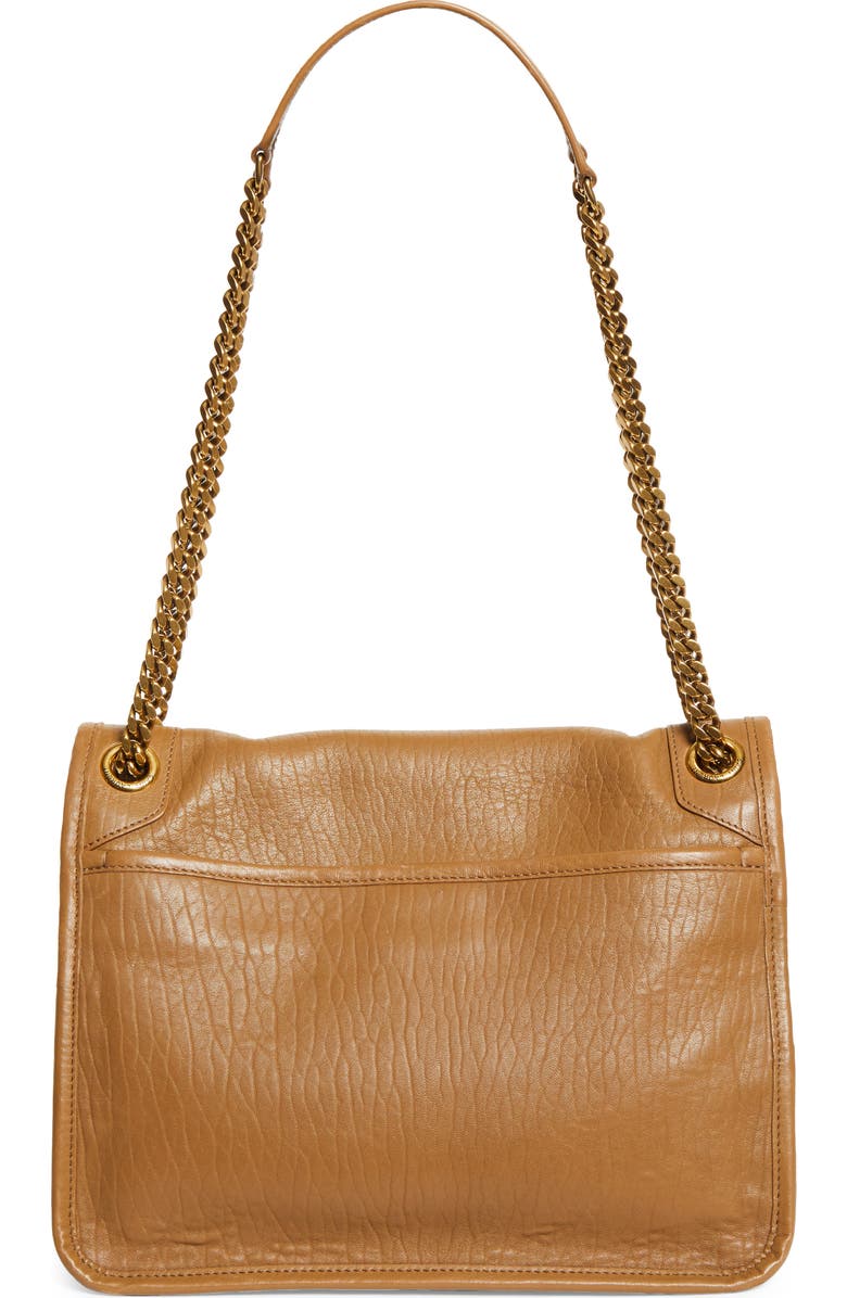 Saint Laurent Medium Niki Leather Shoulder Bag, Alternate, color, Dark Cork