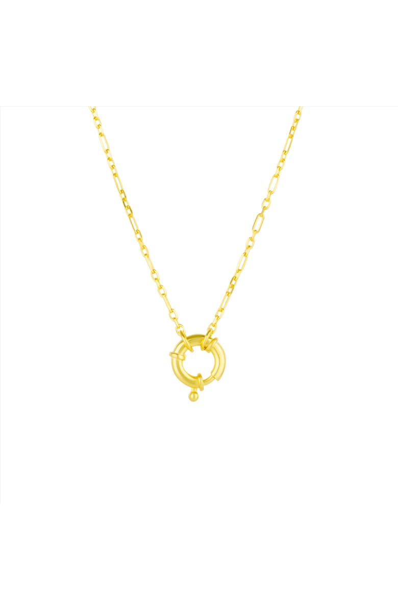 Spero London Large Lock Sterling Silver Chain Necklace, Main, color, Gold