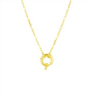 Spero London Large Lock Sterling Silver Chain Necklace