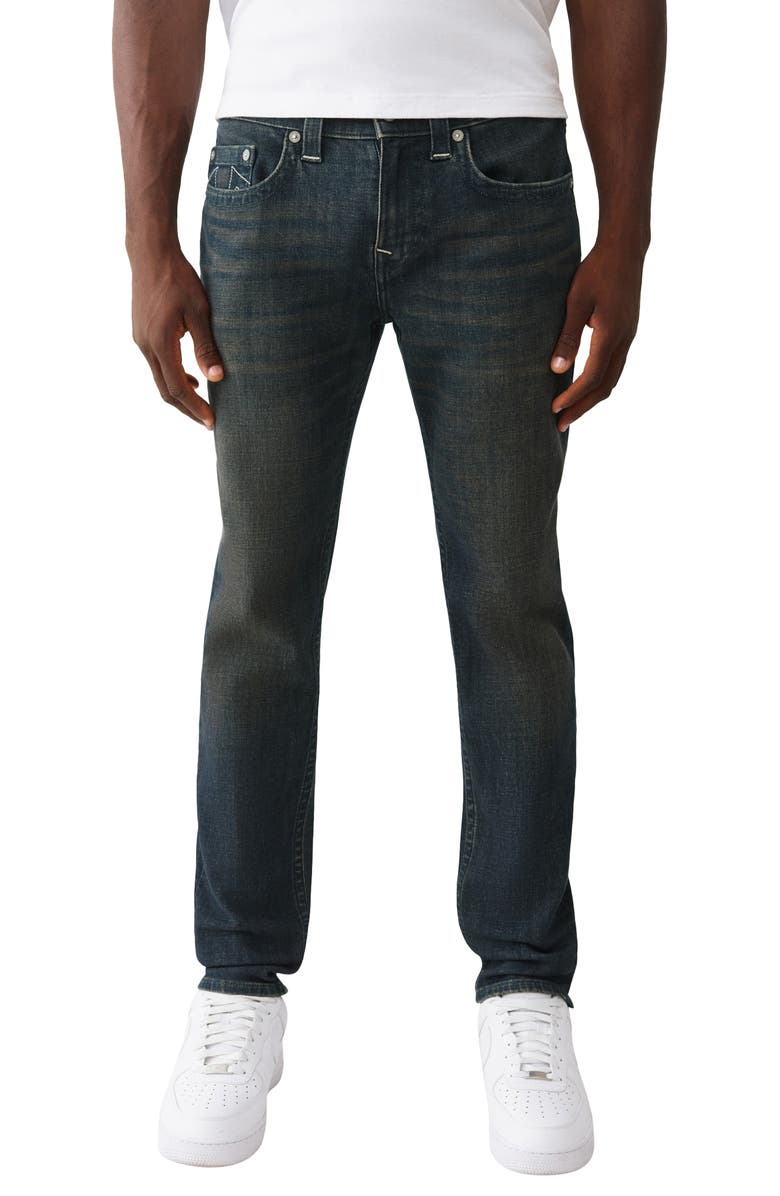 True Religion Rocco Skinny Jeans, Main, color, Dark Wash