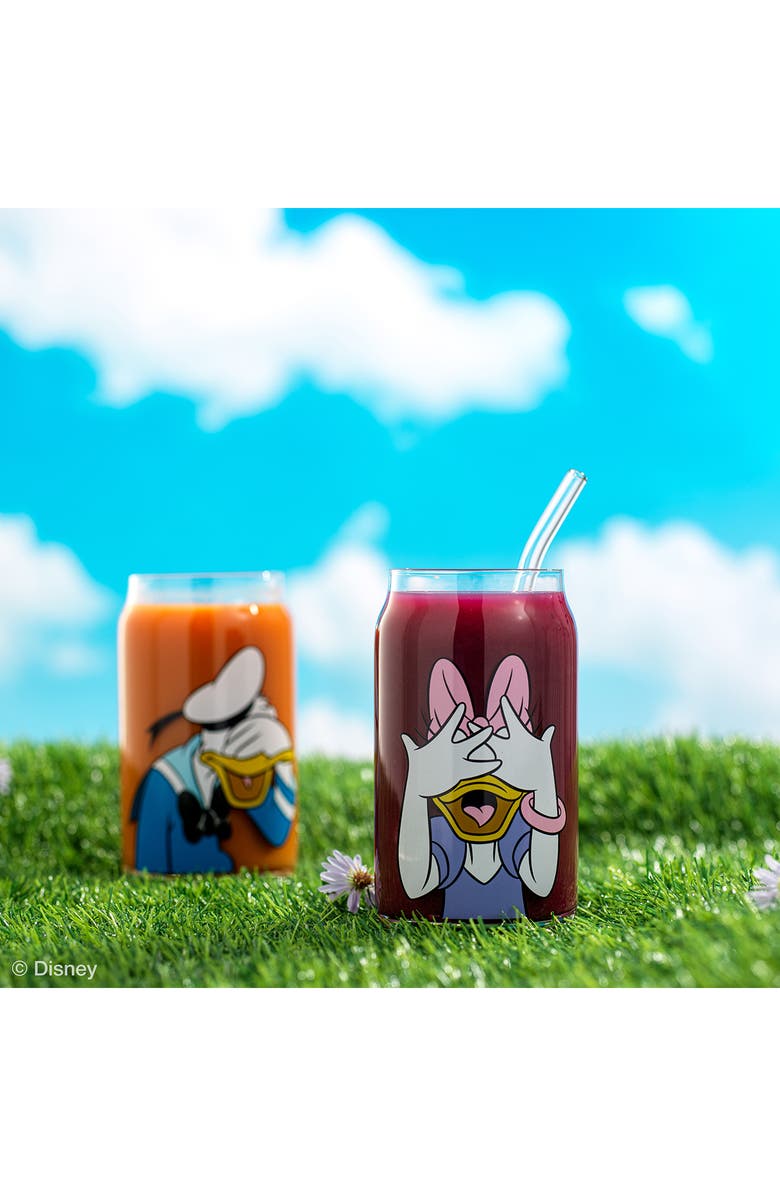 JoyJolt x Disney Mickey & Friends Set of 4 Can Glasses, Alternate, color, Clear