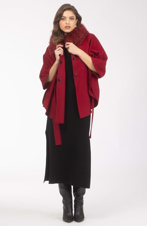 Gorski Wool Belted Cape In Red