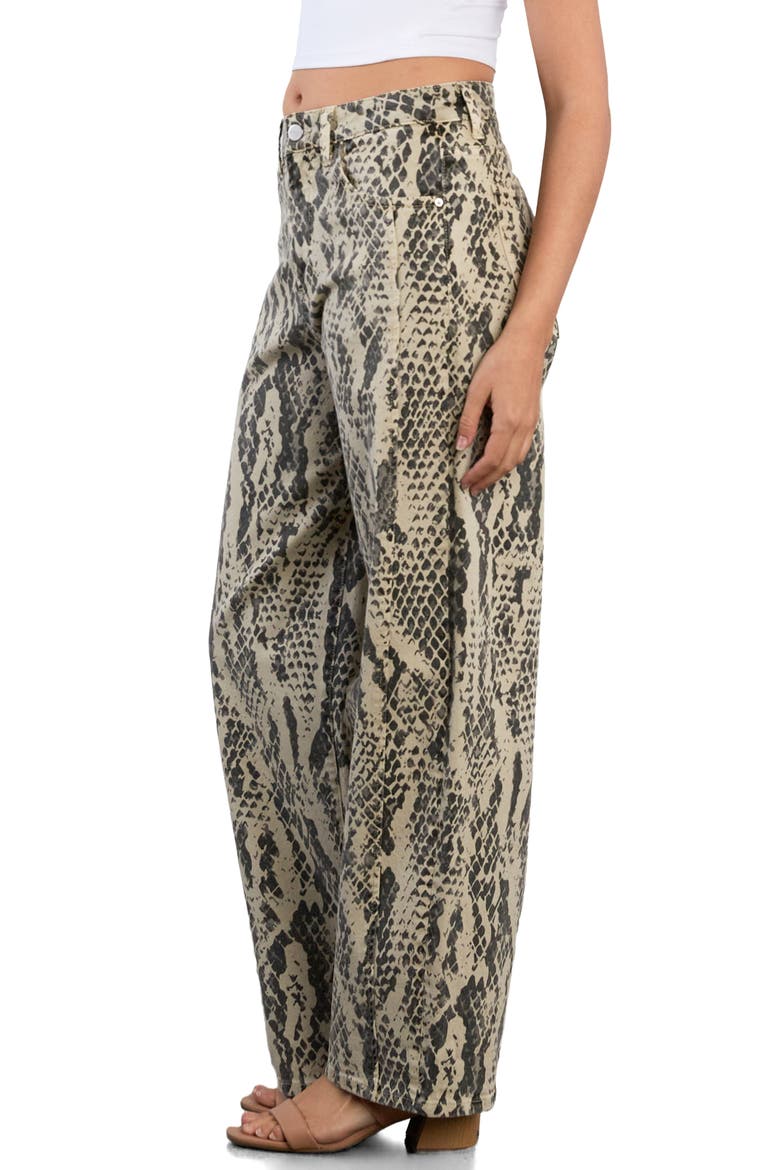 Relaxed Barrel Leg Jeans, Alternate, color, GREY SNAKE