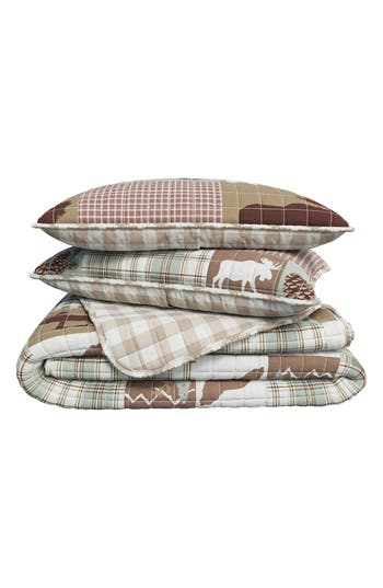 Woven & Weft Patchwork 3-piece Quilt Set In Brown