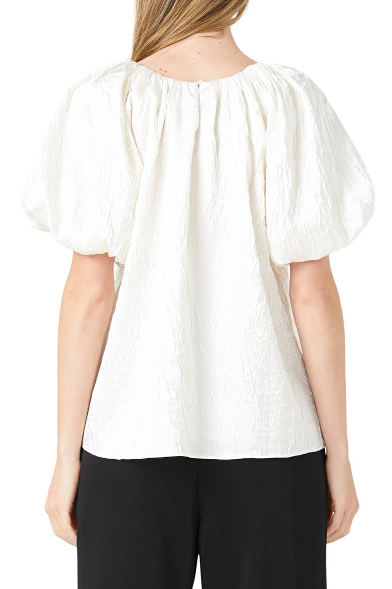 Crinkle Satin Top, Alternate, color, CREAM