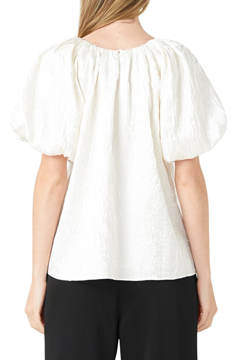 Endless Rose Crinkle Satin Top, Alternate, color, Cream