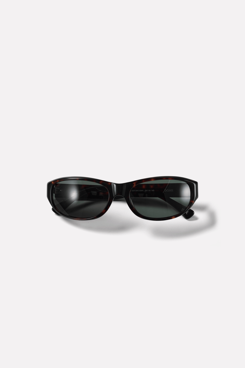 Dome Sunglasses, Alternate, color, Dark Tortoise Polished / Green